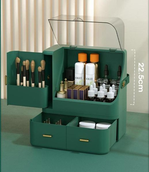 Caixas de armazenamento caixas organizador cosmético caixa desktop gaveta plástico jóias banheiro à prova dwaterproof água beleza maquiagem caso natal giftst8993809