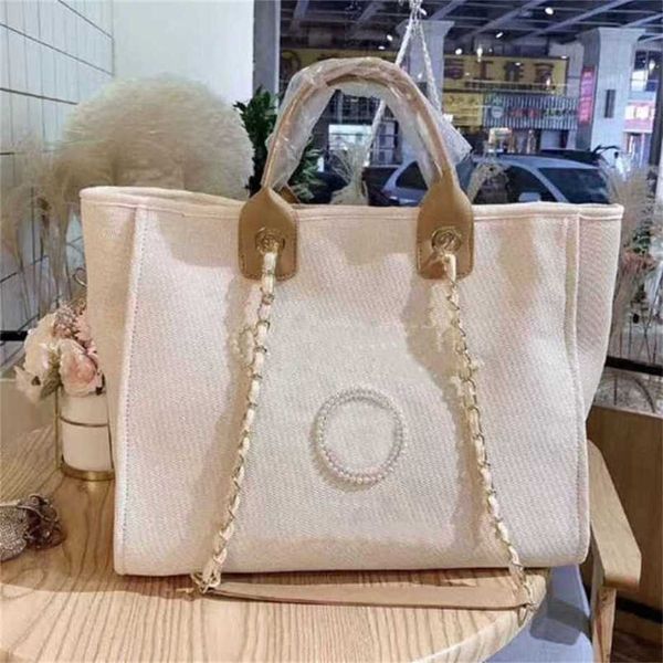 Borse da sera classiche di lusso Borse di marca Borsa da spiaggia in tela con tote di perle Borsa a tracolla portatile da donna di grande capacità Zaino da donna all'ingrosso GTK9