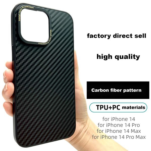 Высококачественный чехол для мобильного телефона с матовым узором из углеродного волокна, защита от отпечатков пальцев, защита от царапин для iphone 12 13 14 pro max