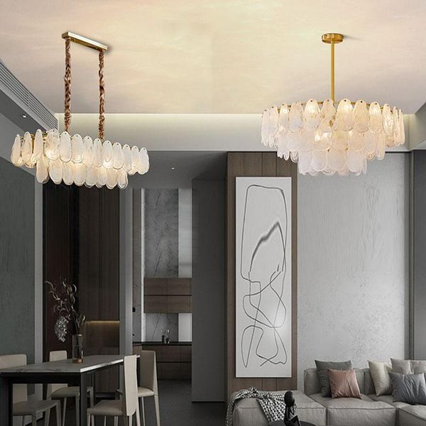 Люстры постмодернистская минималистская гостиная стеклянная столовая потолочная легкая роскошная спальня винтажные французские лампы