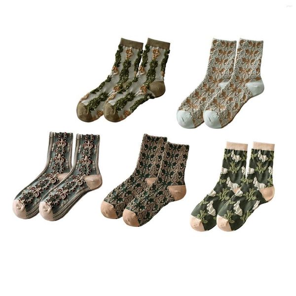 Sports Socks 10Pair Jacquard Crew confortável inverno mulheres mais grossas para o ano de futebol de futebol festival de primavera externa ao ar livre