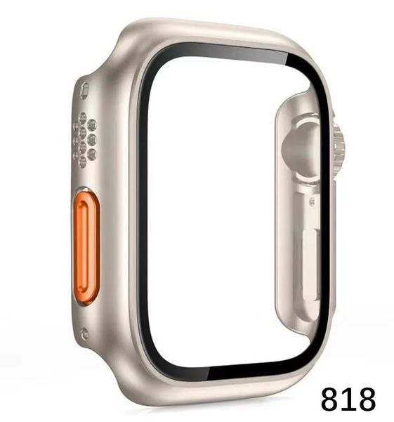 818D Slim Bummer Scrector Case для Apple Watch Series 8 7 6 5 4 Se Seconds Измените Apple Watch Ultra Full Protect Armor Cover 45 мм 44 мм