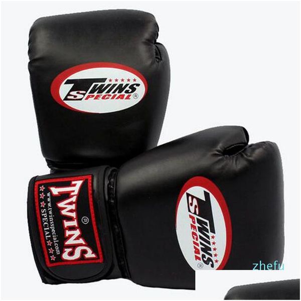 Equipamento de proteção 10 12 14 oz luvas de boxe couro pu muay thai guantes de boxeo luta mma sandbag luva de treinamento para homens mulheres crianças otunm