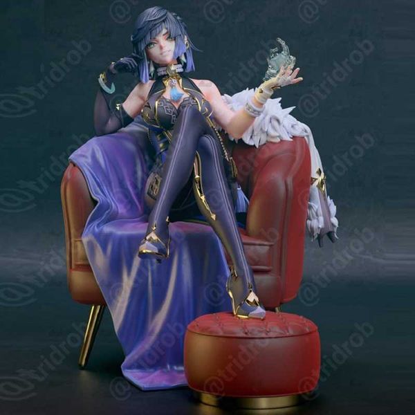 Kits de garagem de mangá de anime Lindenking A590 3D em escala Yelan Figura GK Modelo não pintado coleções de filmes brancos para modeladores Z0427