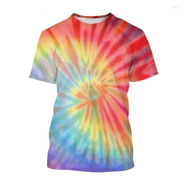 T-Shirts für Herren, Sommer, buntes Tie-Dye-Design, 3D-Druck, Streetwear, Herren- und Damenmode, kurzärmeliges Hemd, O-Ausschnitt, Kinder-T-Shirts, Tops, Kleidung