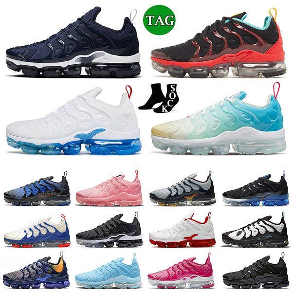 scarpe da corsa da esterno per uomo donna tn plus cuscino sportivo taglia grande 13 tripla nero bianco università blu oro iper royal light bone tns tnplus vapori jogging