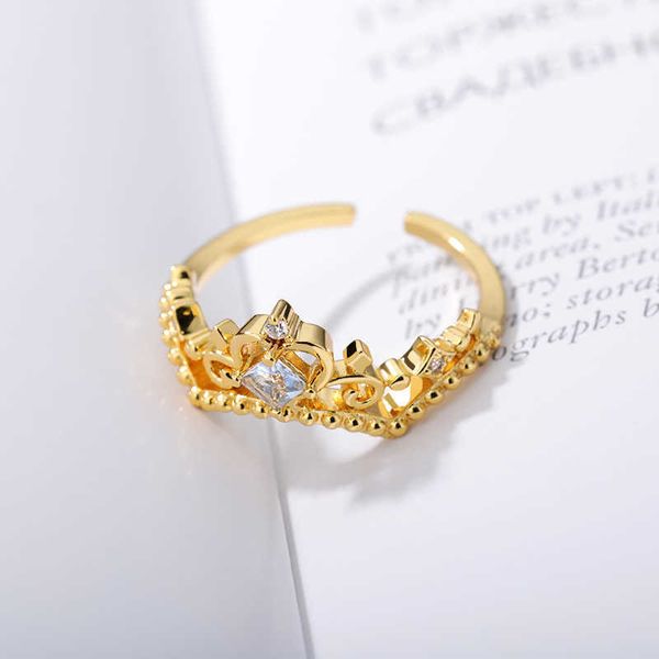 Anéis de banda Dream Princess Ring Series Crown Ring Mosaic