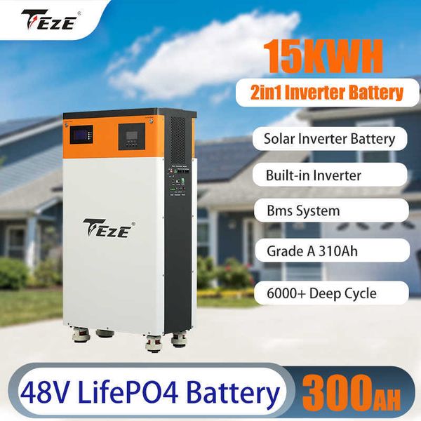 Zweimalige Zahlung 48V 300AH All in One 15KWH LifePo4 Batterie Mobiles ESS-Solarenergie-Stromversorgungssystem Eingebauter MPPT-Wechselrichter EU KEINE STEUER