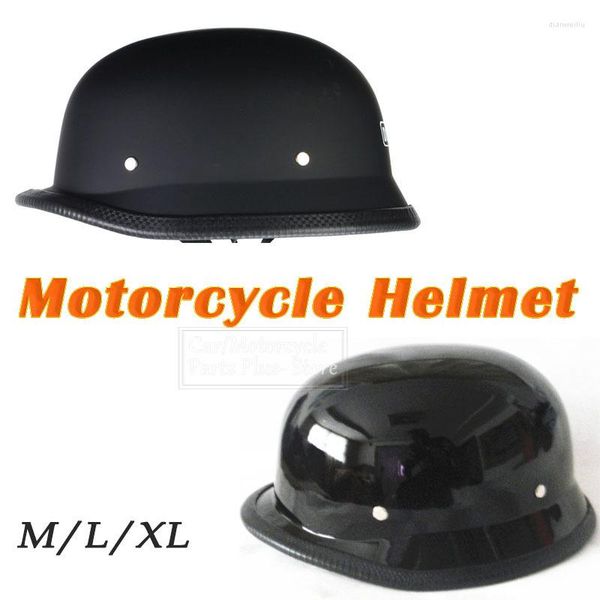 Caschi moto M/L/XL Summer Vintage Scooter Cruiser Helmet Half Face Bright Black Car-styling