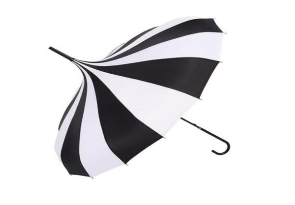 50 peças preto e branco design princesa real guarda-sol guarda-chuva senhora pagode guarda-chuva de cabo longo presente de natal sn33525121561