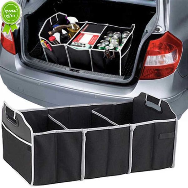 Nuova scatola portaoggetti per bagagliaio per auto Organizer pieghevole extra large con 3 scomparti Organizer per seggiolino auto per la casa Accessori per auto interni