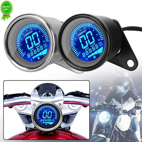 2022 12 V Hintergrundbeleuchtung LCD Digital Motorrad Tachometer Tachometer Kilometerzähler Ölstandsanzeige Motorrad Zubehör Instrumente