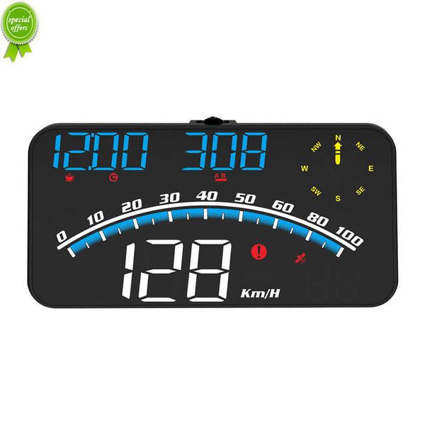 Speedômetro digital de carro Head Up Display HUD GPS Odômetro Over -Speed ​​Alarm Universal Oversalpeed Alarm HD Display para todo o veículo