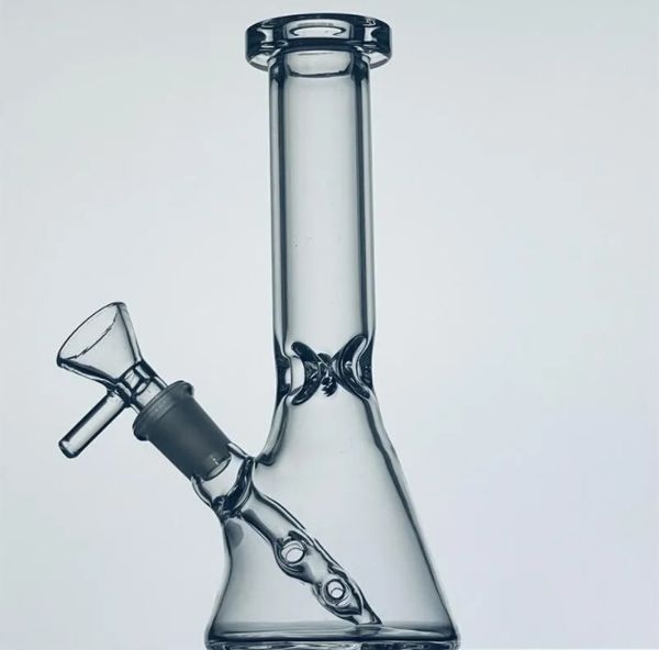 Wasserpfeifen 14 cm Bong Dab Bohrinsel Bubbler hoher dicker Becher Mini-Glaswasserpfeife mit 10 mm Schüssel