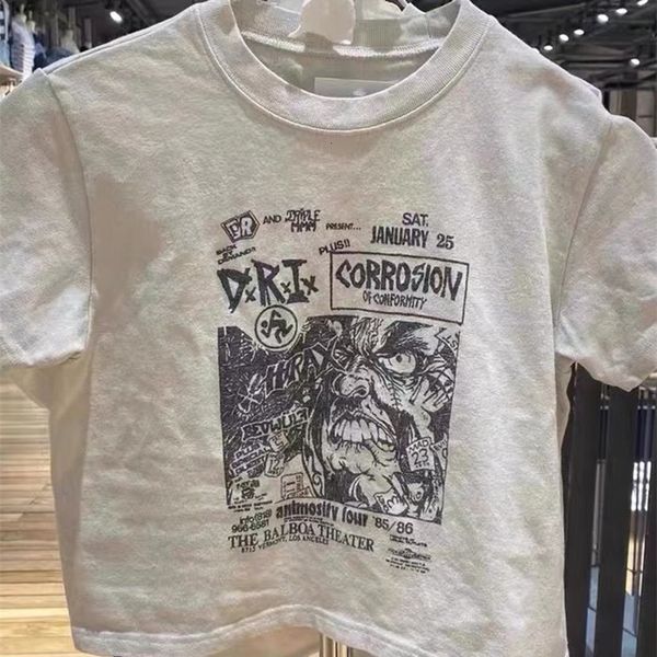 Kadın T-Shirt Retro Karikatür Baskı Pamuk T-Shirt Kadın Yaz Günlük Yuvarlak Boyun Kısa Kollu Tişört Kadın Vintage Chic Y2K mahsulü Top 230427