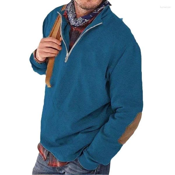 Ftapetta da uomo 2023 Strea mora Spring Urban Solid Color Fashion Versatile Pullover Pullover a maniche lunghe Collar casual