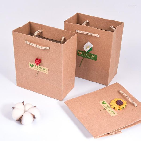 Embrulho de presente 10/30pcs kraft papel bolsa de férias festas a favor de aniversário de casamento portátil embalagem reutilizável