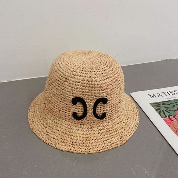 Дизайнер Большой ведро для роскоши моды S Brim Summer Gorras Woven Caps Beach Straw Women Women Mens Hap Hats Sun Bucket