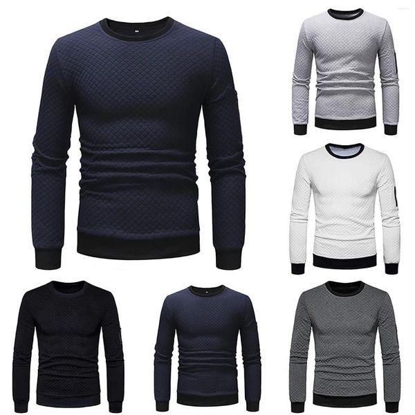 Camisas casuais masculinas outono Henley camisa de manga comprida xadrez pulôver moletom top casaco outerwear homens grandes e altos blusas tee