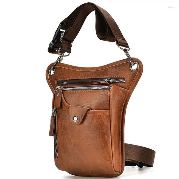 Marsupi Borsa da gamba a goccia in pelle PU vintage per uomo Donna Cintura multifunzione per motocicletta Bicicletta da trekking all'aperto Campeggio