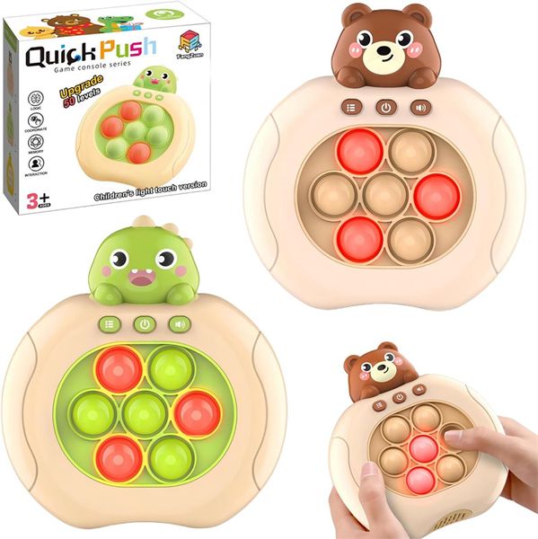 20 Estilo Fidgety Stress Descompressão Velocidade Quick Push Squeeze Com Luzes Toy Game Console Cartoon Children's Puzzle Extreme Breakout Puzzles Autismo Brinquedos DHL