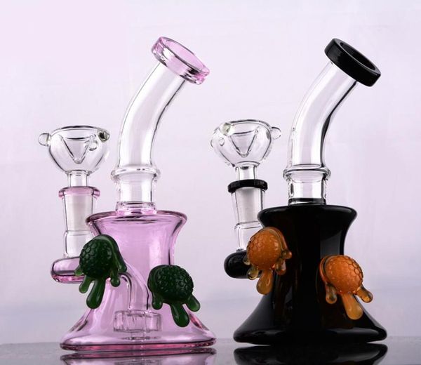 Neue schwarz-rosa CHEECH Glas-Bong-Konzentrat-Öl-Rigs mit diffusem Duschkopf und Bubber-Wasserpfeife mit 14-mm-Verbindung9919974