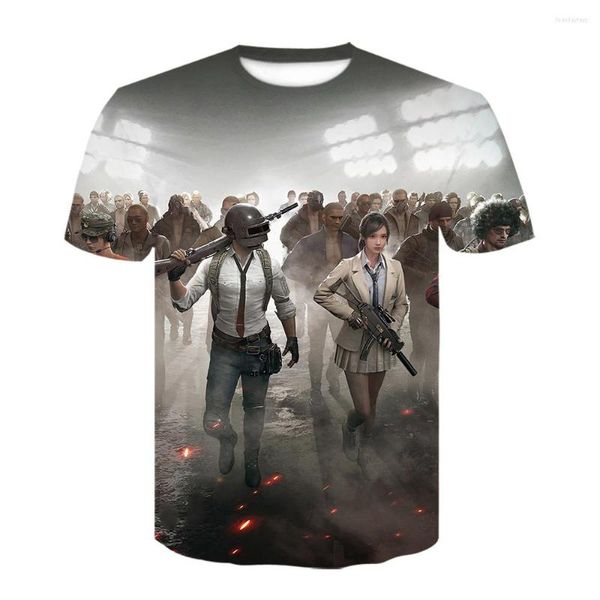 Herren T-Shirts Spiel PUBG Fashion Playerunknown's Battlegrounds Herren T-Shirt Lustiges Sommer Cooles Shirt für Damen Unisex Top