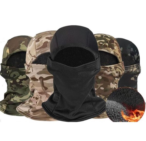 Inverno quente máscara facial completa caça tática capacete cachecol camuflagem pescoço mais quente gaiter ao ar livre balaclava chapéu bicicleta ciclismo equipamento de engrenagem