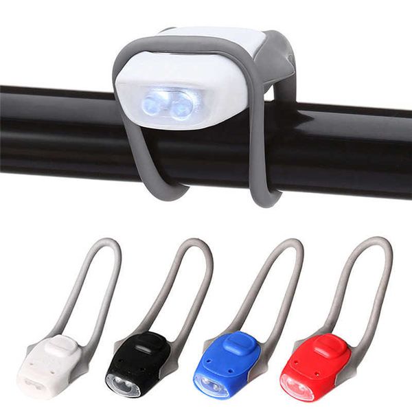 Luci per bici Nuovo stile Universale LED Impermeabile Bicicletta Luce anteriore Faro Gel di silice Faro fisso Lampada di sicurezza per bici # 288823 P230427