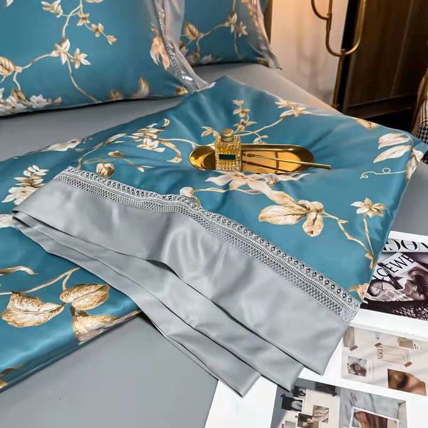 Set di biancheria da letto Coperta estiva Trapunta stampata Piumino sottile setoso Copriletto lavabile scavato Federe Set di biancheria da letto matrimoniale nuda per dormire doppia 230427