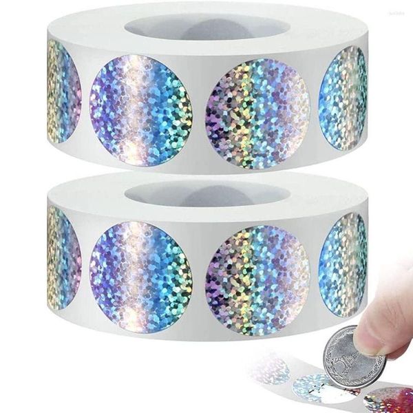 Hediye sargısı 300pcs yuvarlak dia.2.5cm Çıkarma Çıkarma Kaplama Etiketleri Bilet Etkinlik Kartı Malzemesi Kendi Yapışkan Lazer Hologram