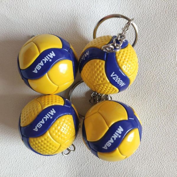 Keychains V200W Mini PVC Volleyball Keychain Sport Chain Chain Gift Carther Ball Ring For Players Men Women Keyring Birthday