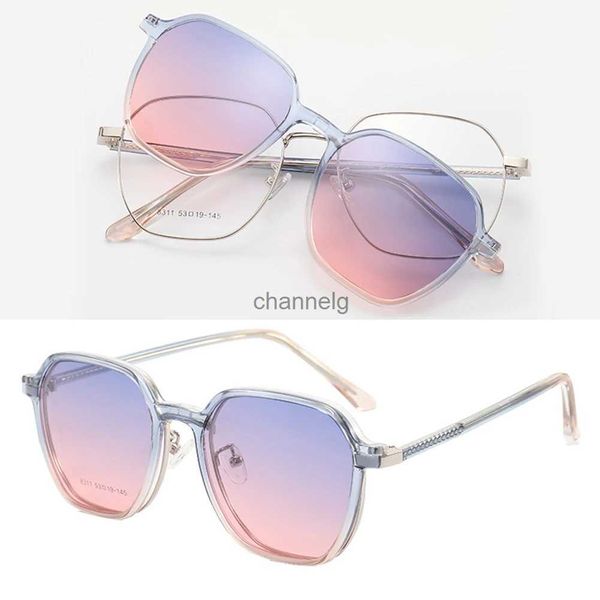 Sonnenbrille Trend Marke Design Männer Frauen Magnet Sonnenbrille Polarisierte Clip Auf Sonnenbrille Runde Optik UV Schutz Brillen Brillen Rahmen YQ231127