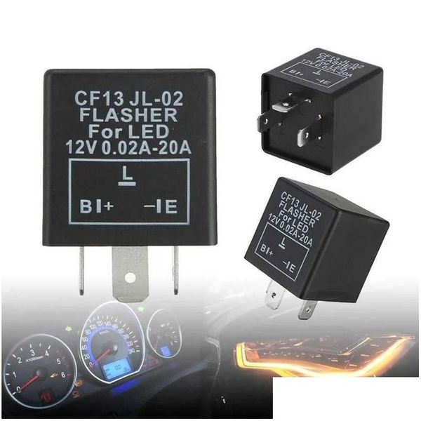 Decorações interiores 12V 3 pinos Cf13 Cf14 Jl-02 Relé de pisca-pisca de carro eletrônico para corrigir luz LED sinal de volta hiper flash piscando gota del otsg5