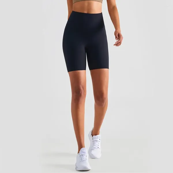 Pantaloncini attivi personalizzabili con logo Leggings da yoga Tessuto con filettatura a vite Buon elastico a vita alta aderente da corsa Ciclismo Palestra da donna