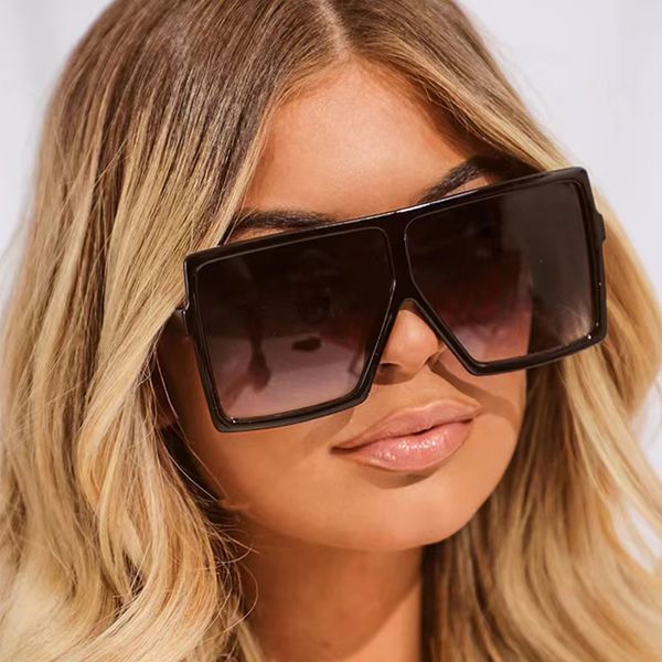 34 стили в тренде негабаритные дизайнерские солнцезащитные очки мода Большой квадратная рама очки на открытом воздухе черные прозрачные оттенки солнце