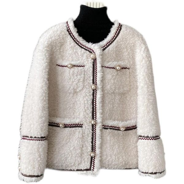 Pele pudi mulheres casaco de pele de lã jaqueta de inverno feminino menina real ovelha corte parka casaco ct1103