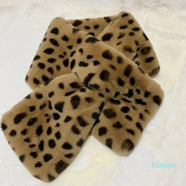 Lenços moda feminina rex pele acessórios 2023 leopardo-impressão redwood pescoço anel inverno imitando colar faux cachecol