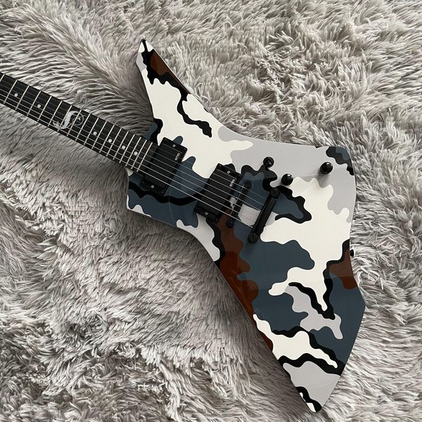 Em estoque Ltd Snake Byte James Hetfield Signature Camo guitarra elétrica 9V caixa de bateria, captadores EMG da China, hardware preto