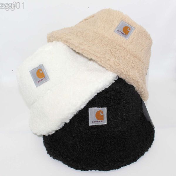 Designer Carhart cap Carharrt Autunno e Inverno Lana di agnello ispessita Flat Top Cappello da pescatore pieghevole Tinta unita Cappello da bacino coreano Uomo e donna Stesso cappello da pesca Skate