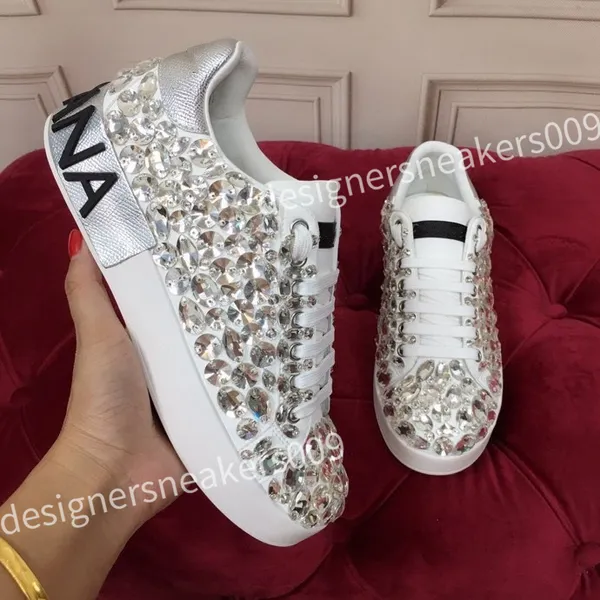 2023 neue Luxus-Designer-Design-Sportschuhe für Herren und Damen, klassische weiße Diamanten, modische Damen-Freizeitschuhe, flache Schuhe, Trainingsschuhe hc2108019