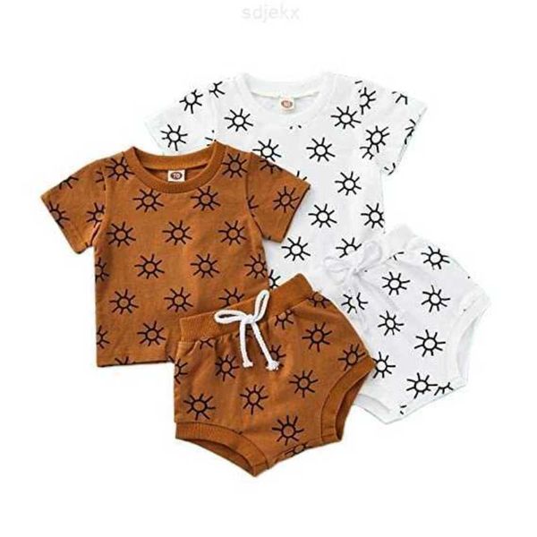 Одежда набора одежды Baifei Newborn Baby Print Design Organic Cotton Unisex Chort Top и брюки для малышей.