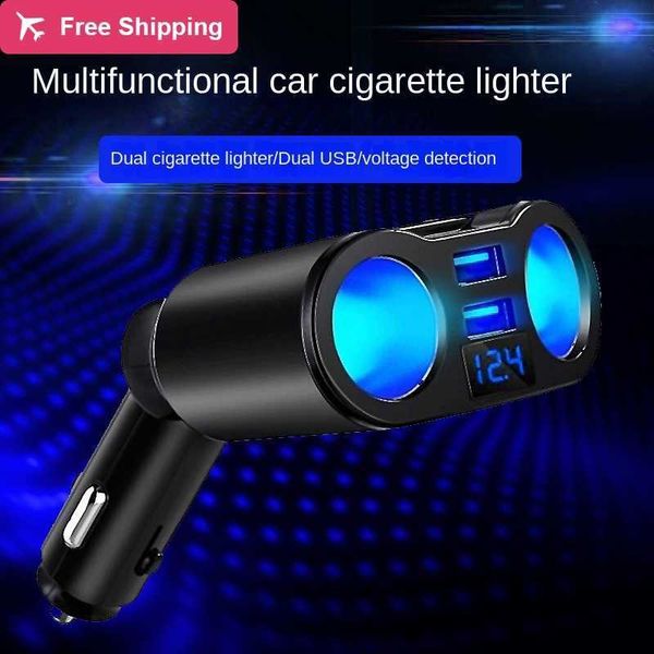 Caricabatterie per auto da 120 W Adattatore per presa accendisigari per auto Adattatore per presa di corrente con display LED di tensione