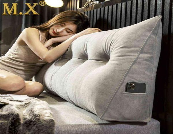 Mx Cuscino da comodino lungo lavabile con imbottitura Cuscino per divano triangolo moderno semplice e semplice Cuscino per schienale singolo doppio A8 213993911
