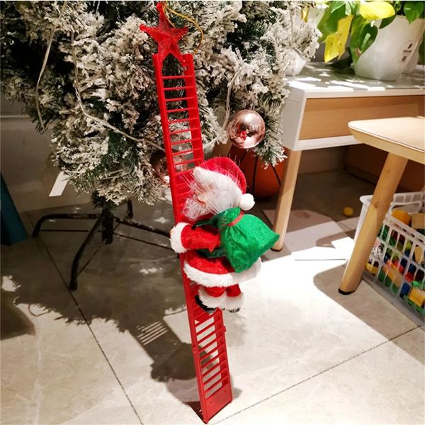 Bahçe Dekorasyonları 2024 Noel Baba Bebek Tırmanma Merdiveni Müzikle Noel Ağacı Süsleri 2023 Navidad Yıl Çocuk Hediyesi 231124