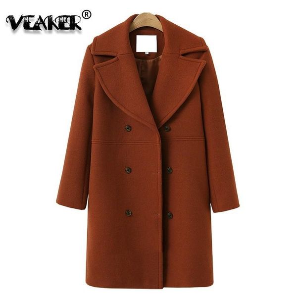 Mescola inverno cappotto donna femmina 2018 giacca lunga una giacca spessa autunno sottile vento da donna in cashmere cappotto da donna con soprabito solido caldo di lana calda