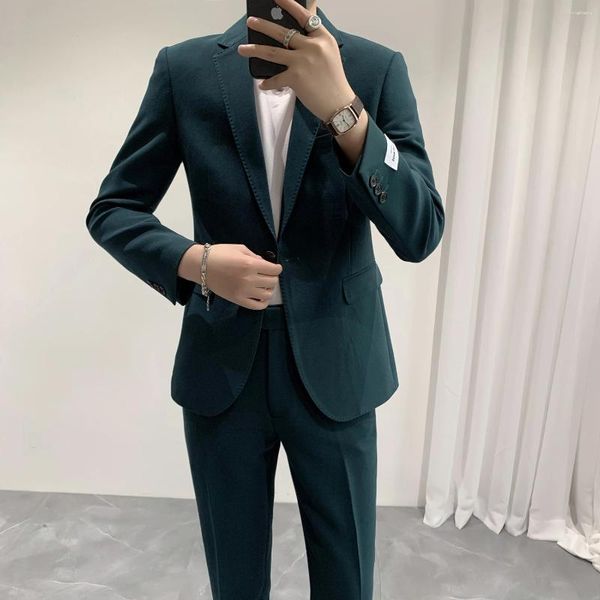 Ternos masculinos 2023 estilo coreano blazer fino para homens combinando moda terno jaquetas nenhuma calça