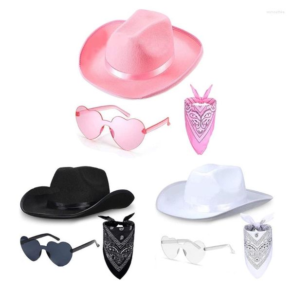 Boinas de chapéu de chapéu de cowboy feminino figurino de óculos de sol Frecam