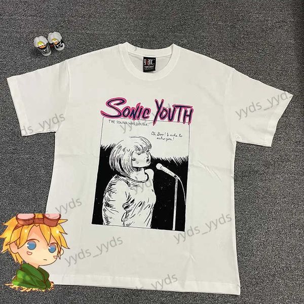 T-shirt da uomo Divertente New Sonic Youth Rock Band Abbigliamento Girocollo T-shirt comode Harajuku Casual Cotone sciolto Uomo Donna 1 1 Top estivi T231127