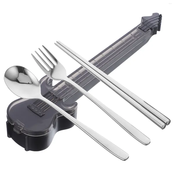 Geschirr-Sets, wiederverwendbar, Besteck, Essstäbchen, Etui, tragbare Utensilien, Mittagessen, Reisen, Gabel, Gitarren